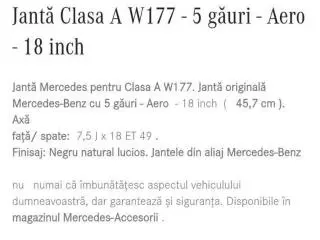 Jante originale noi Mercedes 18 + anvelope Michelin noi !!